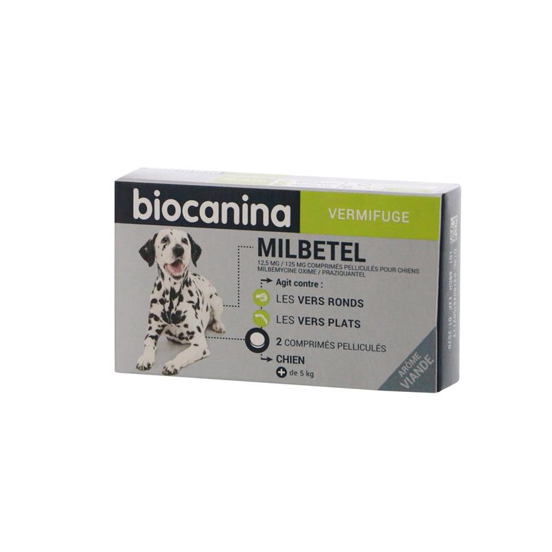 Biocanina Milbetel vermifuges pour petits chiens et chiots 2 comprimés :  : Animalerie